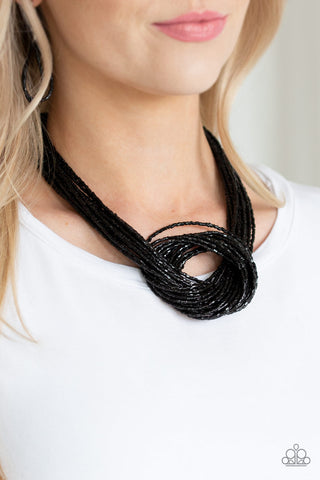 Knotted Knockout Black Paparazzi Necklace