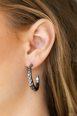Welcome to Glam Town Black Paparazzi Earrings