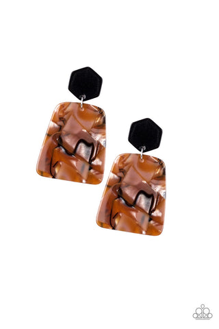 Majestic Mariner Brown Paparazzi Earrings