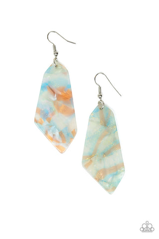 Walking on WATERCOLORS Blue Paparazzi Earrings