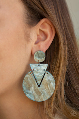 Head Under WATERCOLORS Blue Paparazzi Earrings