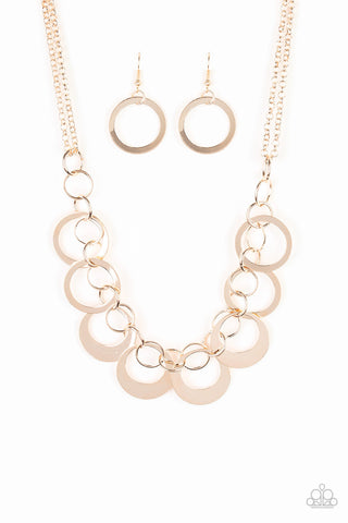 In Full Orbit Rose Gold Paparazzi Necklace