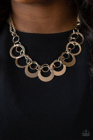 In Full Orbit Rose Gold Paparazzi Necklace