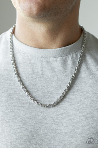 Instant Replay Silver Paparazzi Men's Urban Necklace