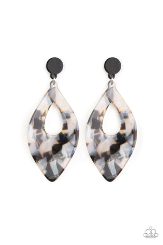 Metro Retrospect Black Paparazzi Earrings