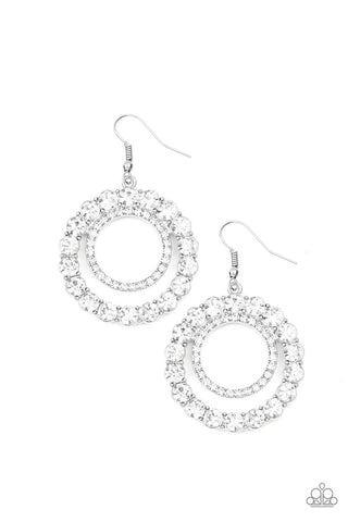 Spotlight Shout Out White Paparazzi Earrings