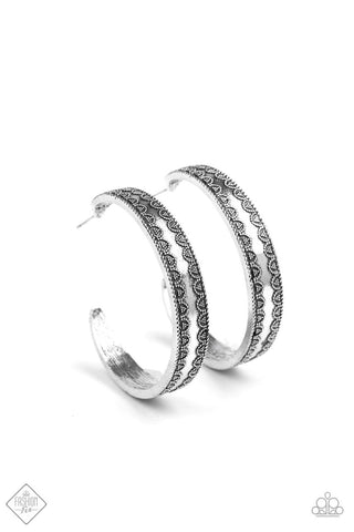Textured Treasure Silver Paparazzi Earrings