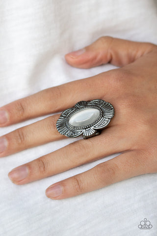 Oceanside Oracle Black Paparazzi Ring