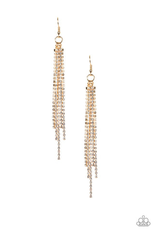 Center Stage Status Gold Paparazzi Earrings