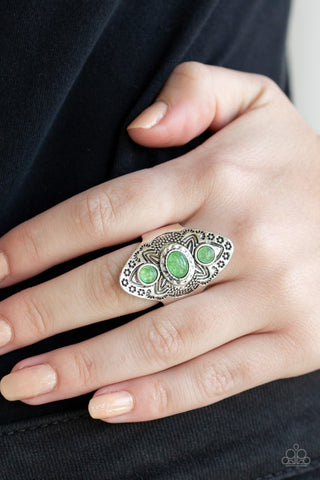 Malibu Mystic Green Paparazzi Ring