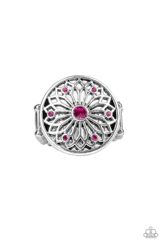 Mandala Magnificence Pink Paparazzi Ring