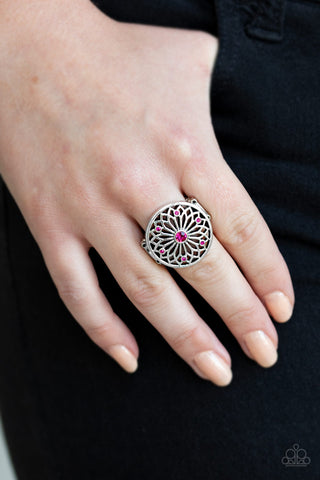 Mandala Magnificence Pink Paparazzi Ring