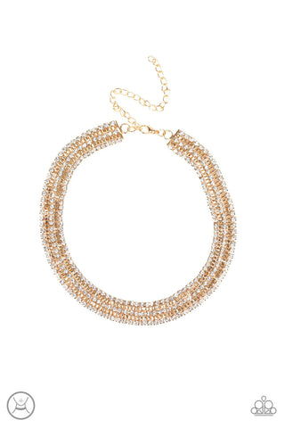 Full REIGN Gold Paparazzi Necklace