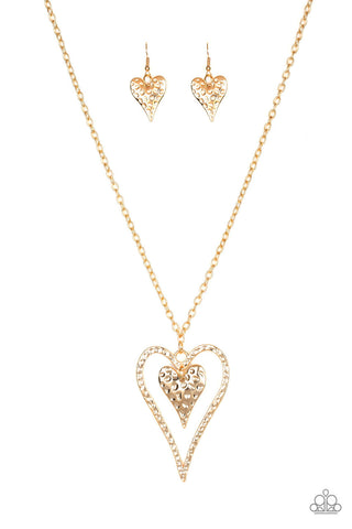 Hardened Hearts Gold Paparazzi Necklace