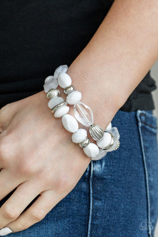 Beach Brunch White Paparazzi Bracelet