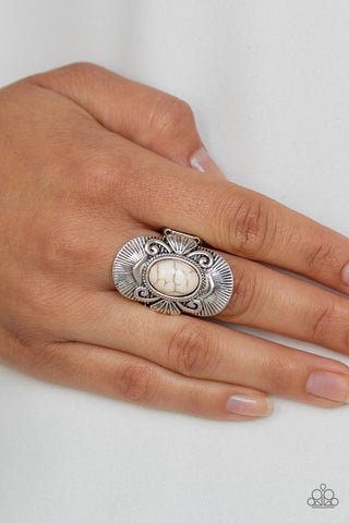 Oracle Oasis White Paparazzi Ring