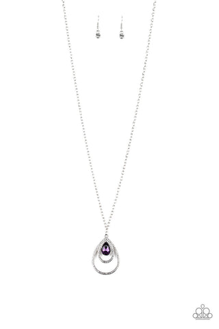 Teardrop Drama Purple Paparazzi Necklace