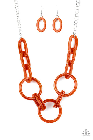 Turn Up the Heat Orange Paparazzi Necklace