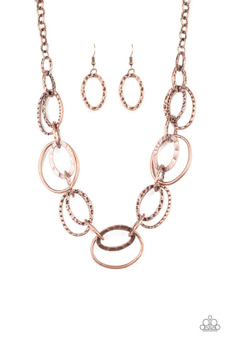 Bend OVAL Backwards Copper Paparazzi Necklace