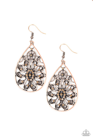 Flowering Finery Copper Paparazzi Earrings