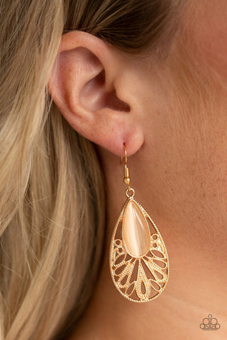 Glowing Tranquility Gold Paparazzi Earrings