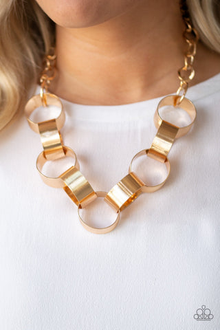 Big Hit Gold Paparazzi Necklace