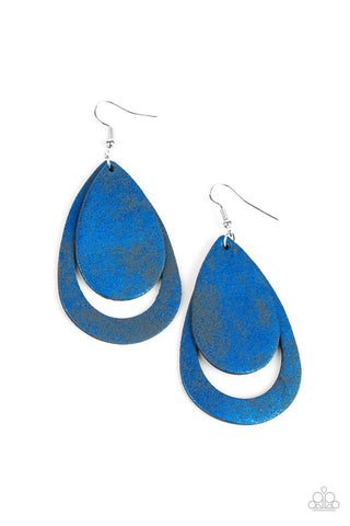 Fiery Firework Blue Paparazzi Earrings