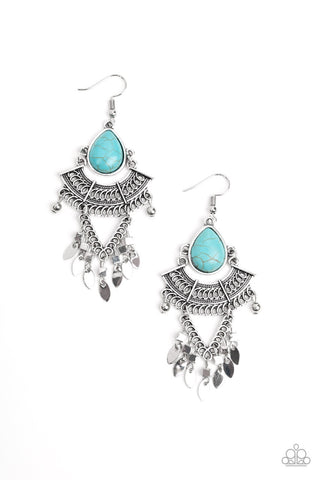 Vintage Vagabond Blue Paparazzi Earrings