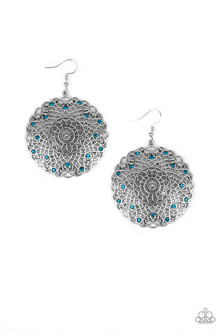 Mandala Mandalay Blue Paparazzi Earrings