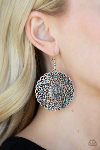 Mandala Mandalay Blue Paparazzi Earrings