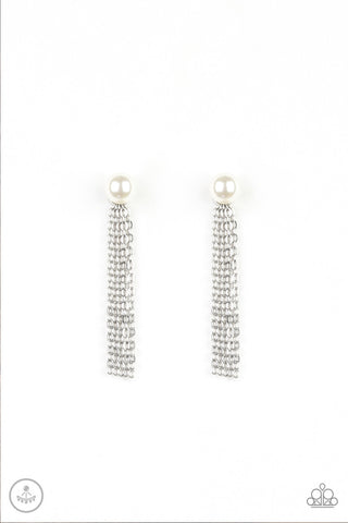 Rebel Refinement White Paparazzi Earrings