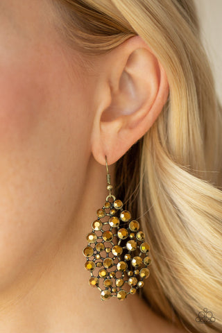 Start with a Bang Brass Paparazzi Earrings