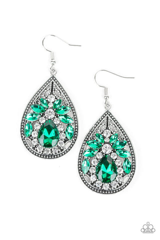 Candlelight Sparkle Green Paparazzi Earrings