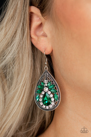 Candlelight Sparkle Green Paparazzi Earrings