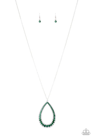 Big Ticket Twinkle Green Paparazzi Necklace