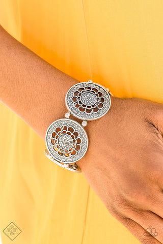 Marigold Medallions Silver Paparazzi Bracelet