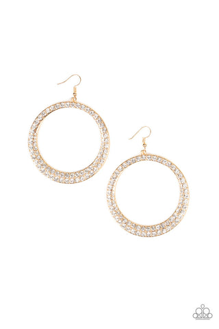 So Demanding Gold Paparazzi Earrings