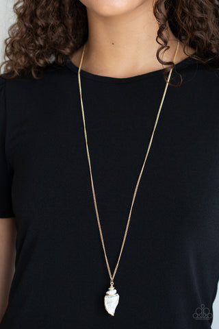 Breaking Out of My Shell Gold Paparazzi Necklace