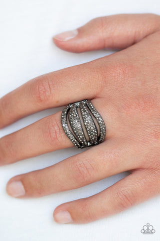 Roll Out the Diamonds Black Paparazzi Ring