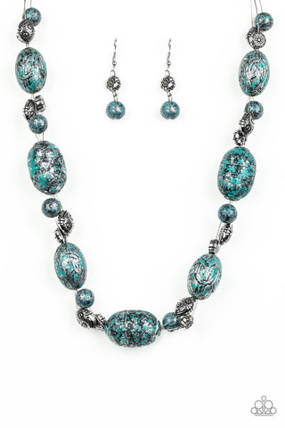 Gatherer Glamour Blue Paparazzi Necklace