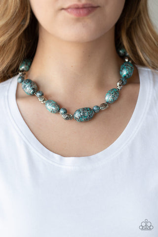 Gatherer Glamour Blue Paparazzi Necklace