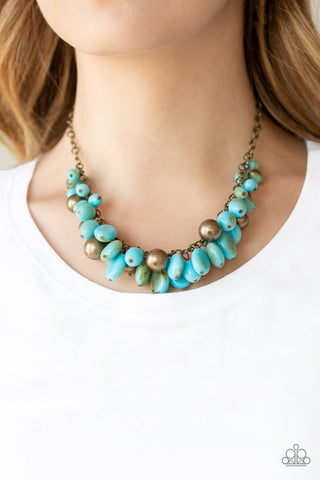 Full Out Fringe Blue Paparazzi Necklace