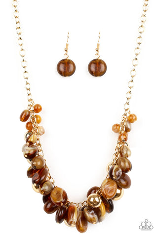 Full Out Fringe Brown Paparazzi Necklace