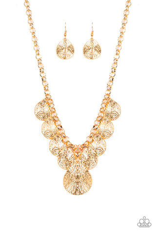 Texture Storm Gold Paparazzi Necklace