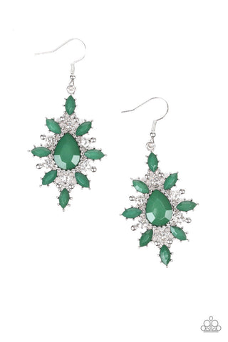 Glamorously Colorful Green Paparazzi Earrings