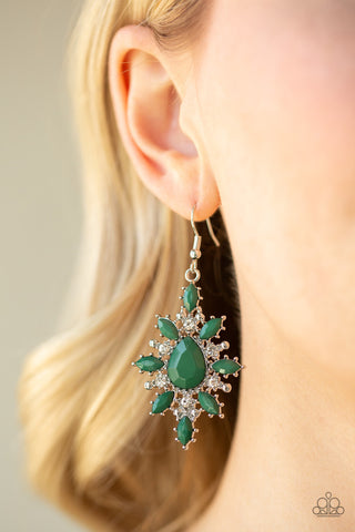 Glamorously Colorful Green Paparazzi Earrings
