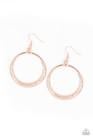 Modern Shimmer Rose Gold Paparazzi Earrings
