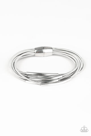 City Stretch Silver Paparazzi Bracelet