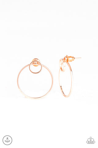 Spin Cycle Rose Gold Paparazzi Earrings