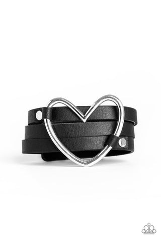 One Love, One Heart Black Paparazzi Bracelet